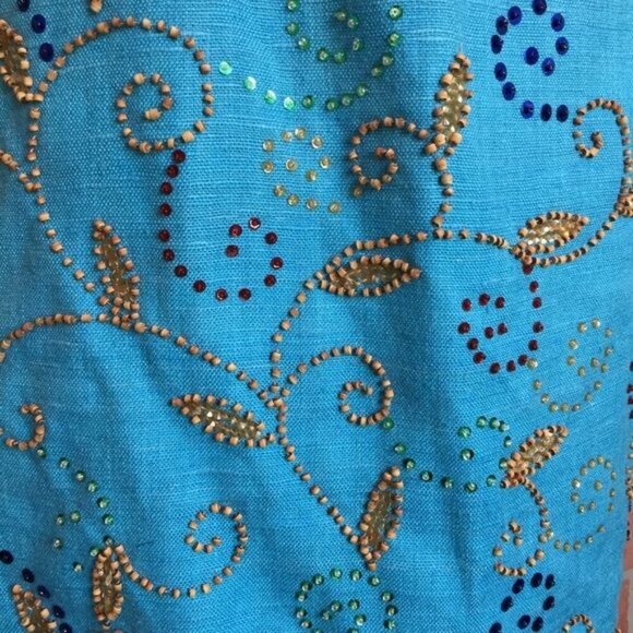 Vintage Chetta B Beaded Silk Party Dress Size 10 Embellished - Picture 4 of 8